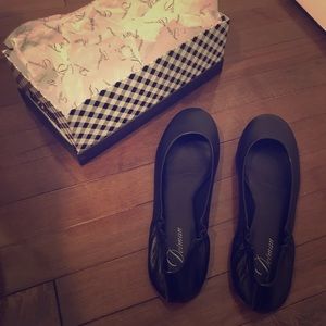 Delman Mona Black Ballet Flats